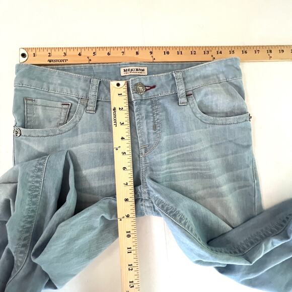 MEK Denim by Miss Me Kansas Bootcut Stretchy Jeans Size 28x34 Light Blue Wash - Picture 9 of 11